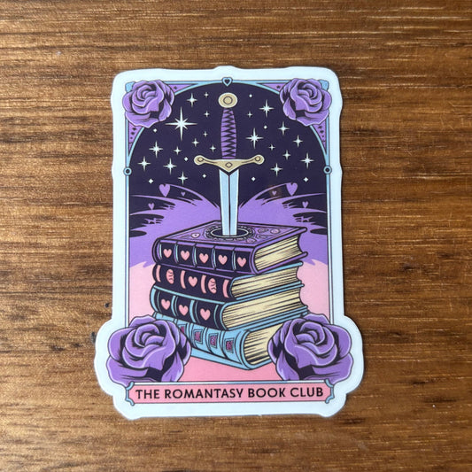 The Romantasy Book Club Tarot (Purple) Vinyl Die Cut Laminated Sticker