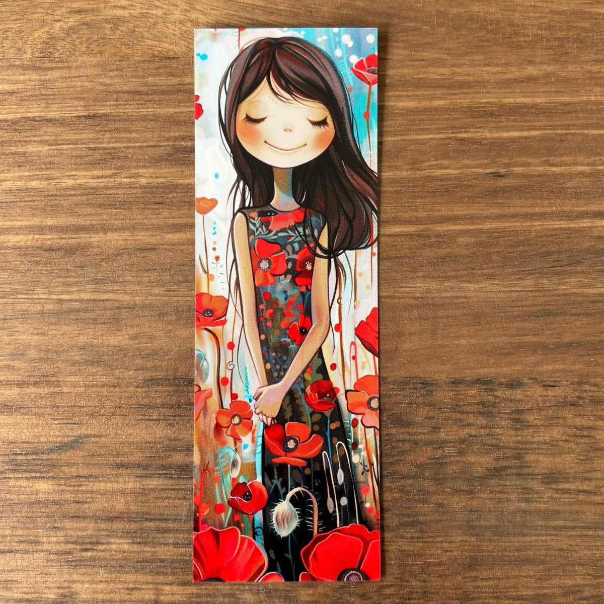 Girl in Poppy Field Printed Bookmark