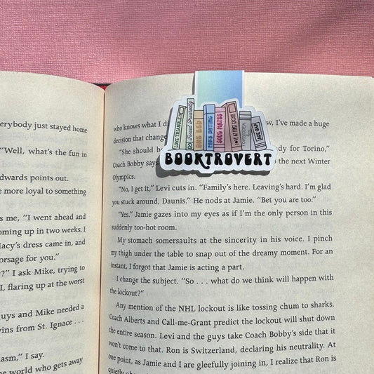 Booktrovert with Books Magnetic Bookmark