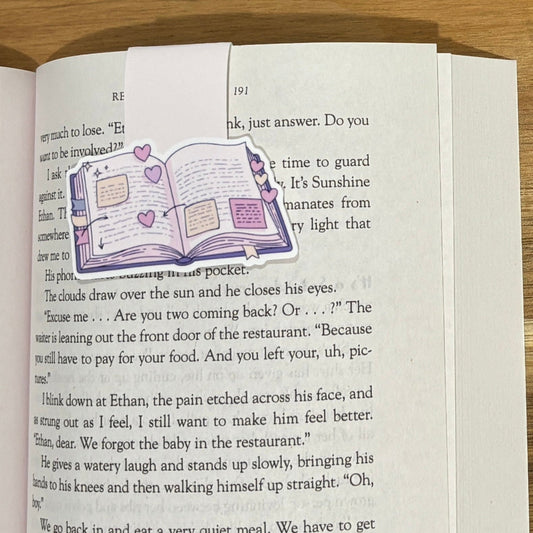 open journal magnetic bookmark