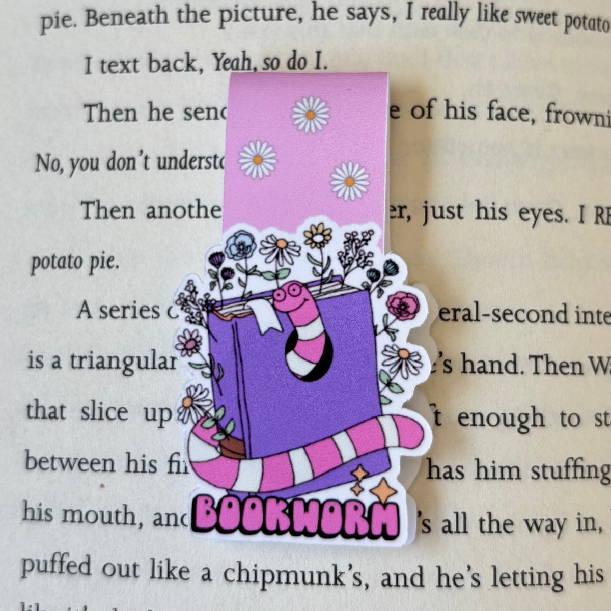 Bookworm (Pink) Magnetic Bookmark