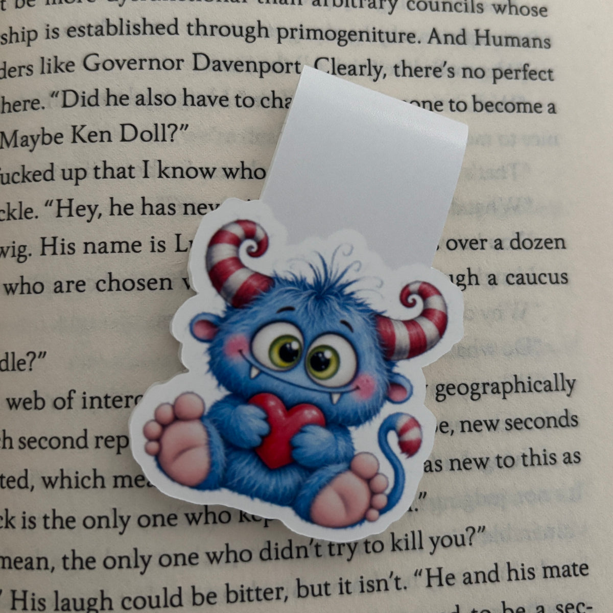 Monster Holding Heart Magnetic Bookmark