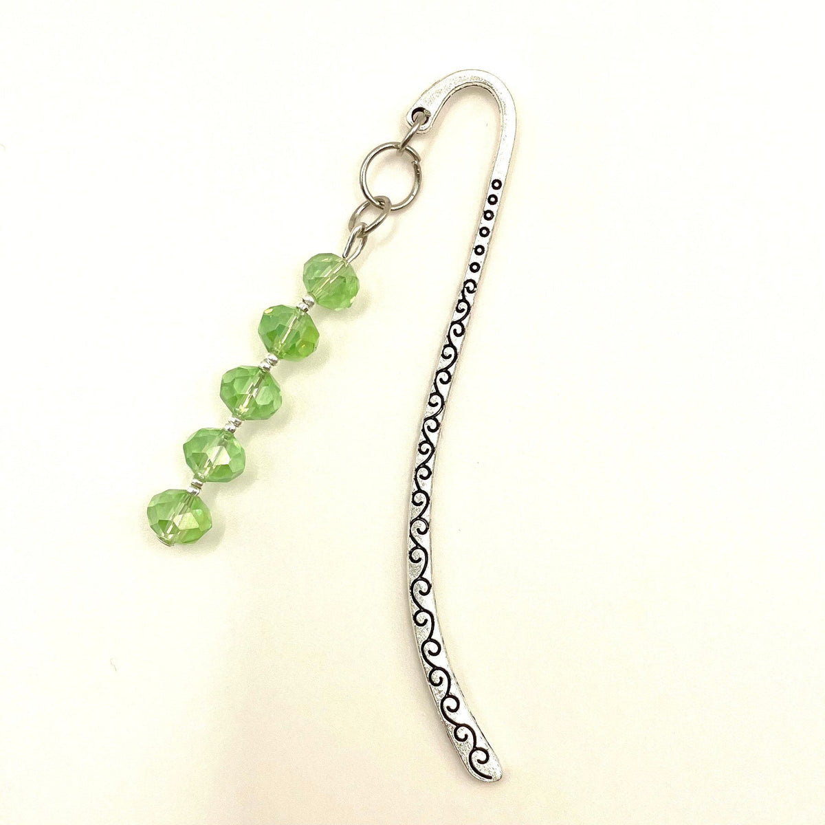 Engraved Hook Bookmarks with Glass Beads and Stones
