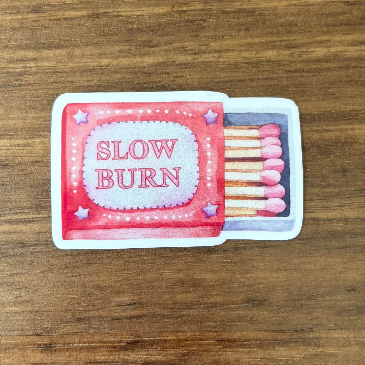 Slow Burn Matchbox Vinyl Die Cut Laminated Sticker