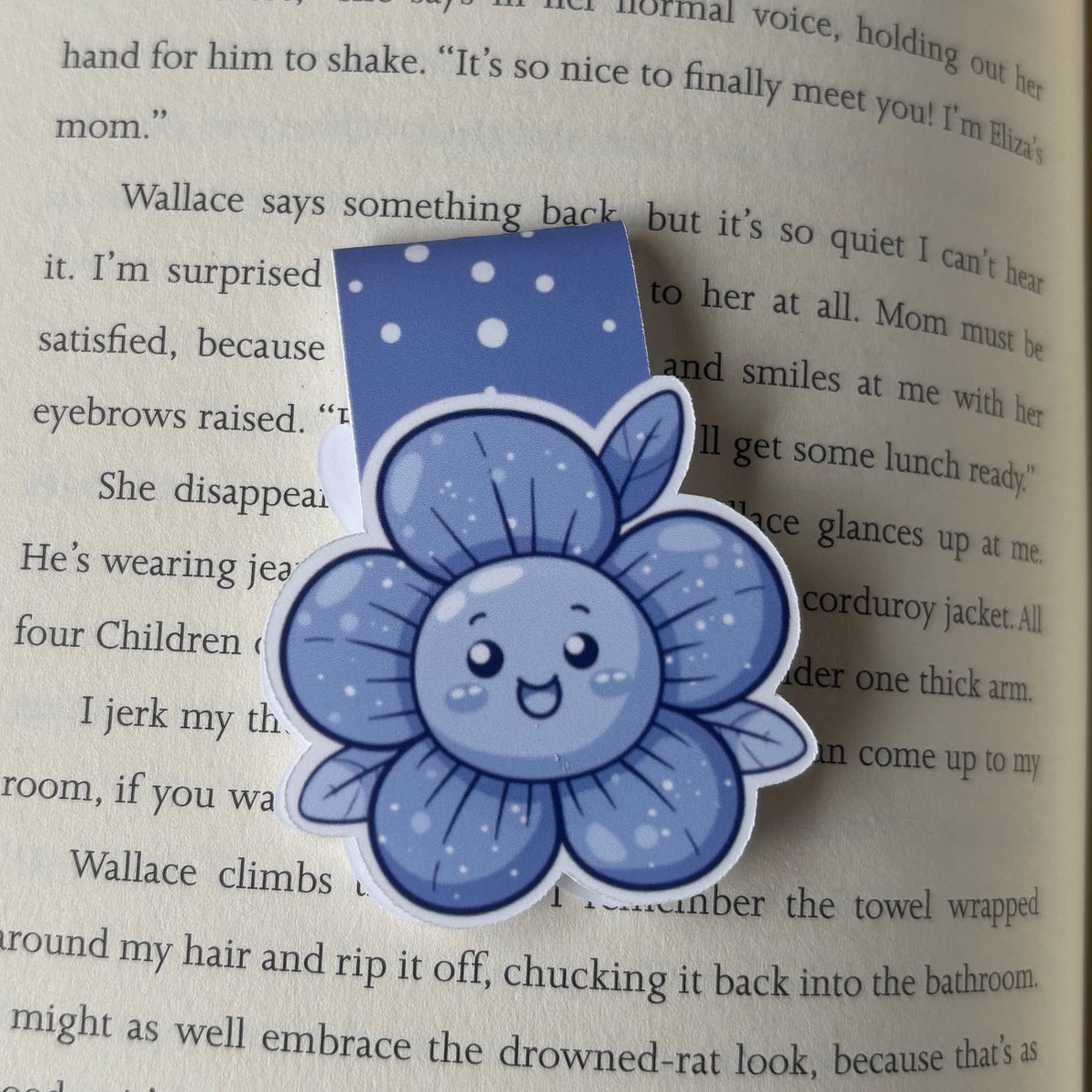 Blue Flower Magnetic Bookmark