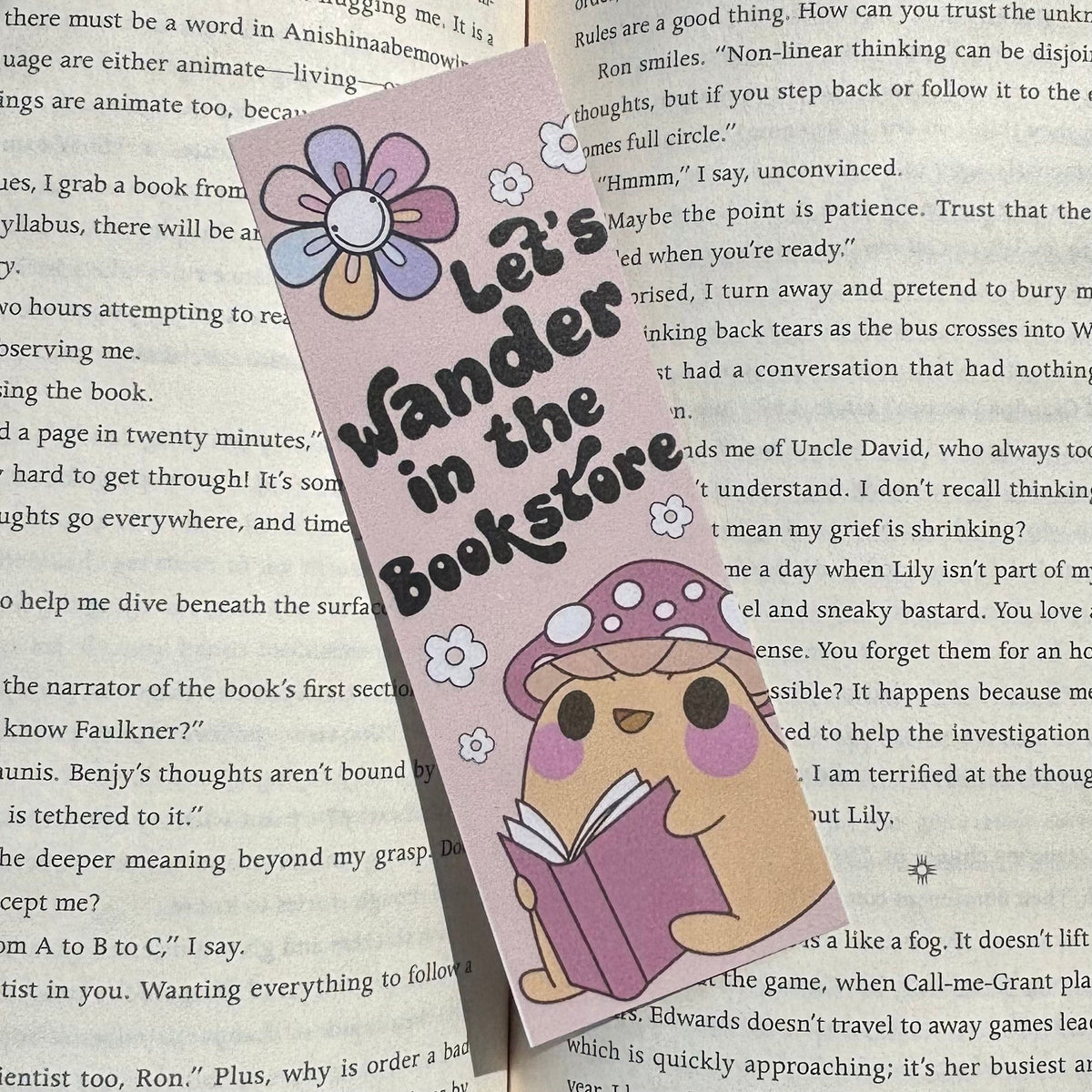 Let's Wander in the Bookstore Laminated Bookmark