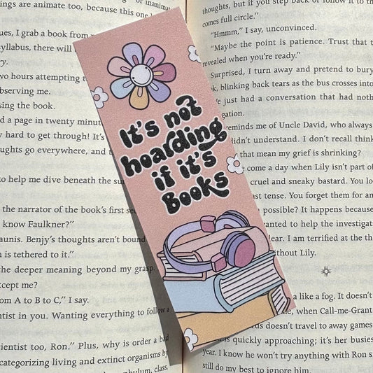 It's Not Hoarding if it's Books Laminated Bookmark