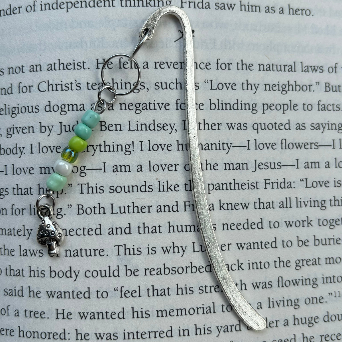 Tibetan Silver Hook Bookmark with Beads and Charm - 3 available