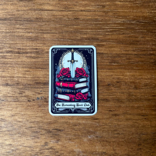 The Romantasy Book Club Tarot (Black) Vinyl Die Cut Laminated Sticker