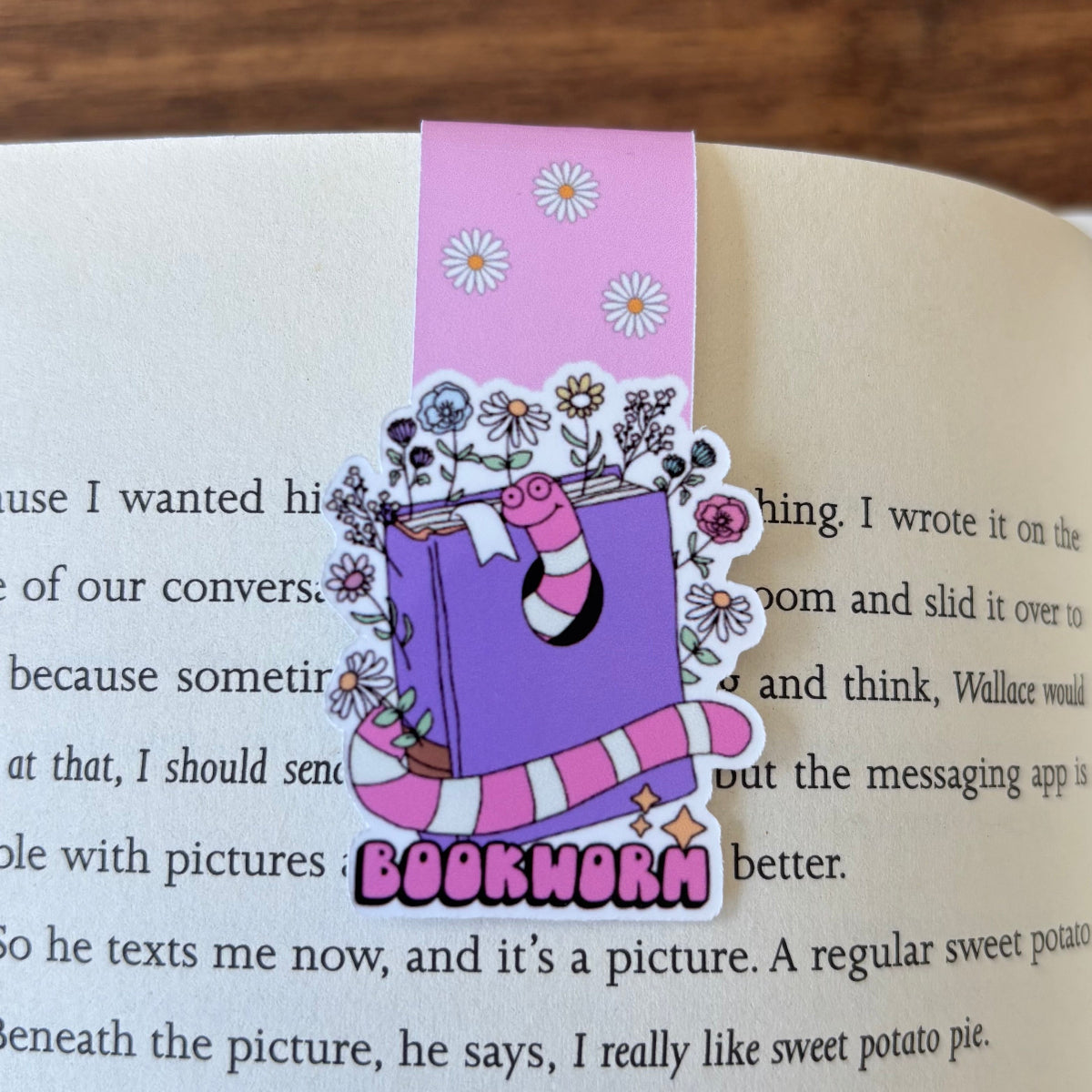 Bookworm (Pink) Magnetic Bookmark