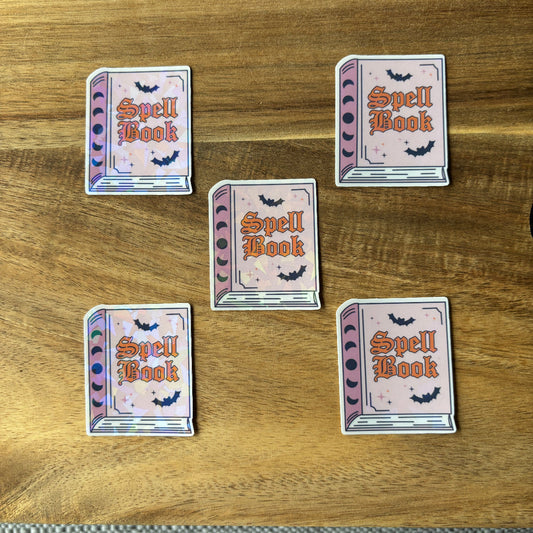 Holographic Spell Book Vinyl Die Cut Laminated Sticker