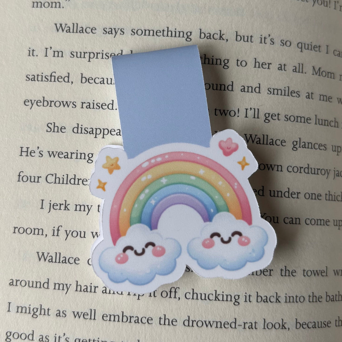 Rainbow with Clouds Magnetic Bookmark