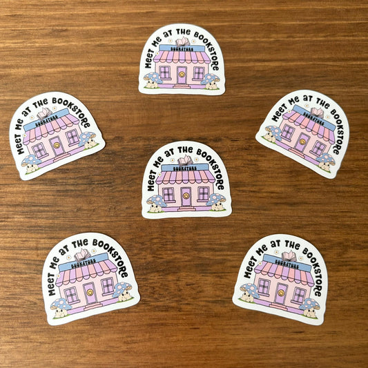 Meet Me at the Bookstore Vinyl Die Cut Sticker