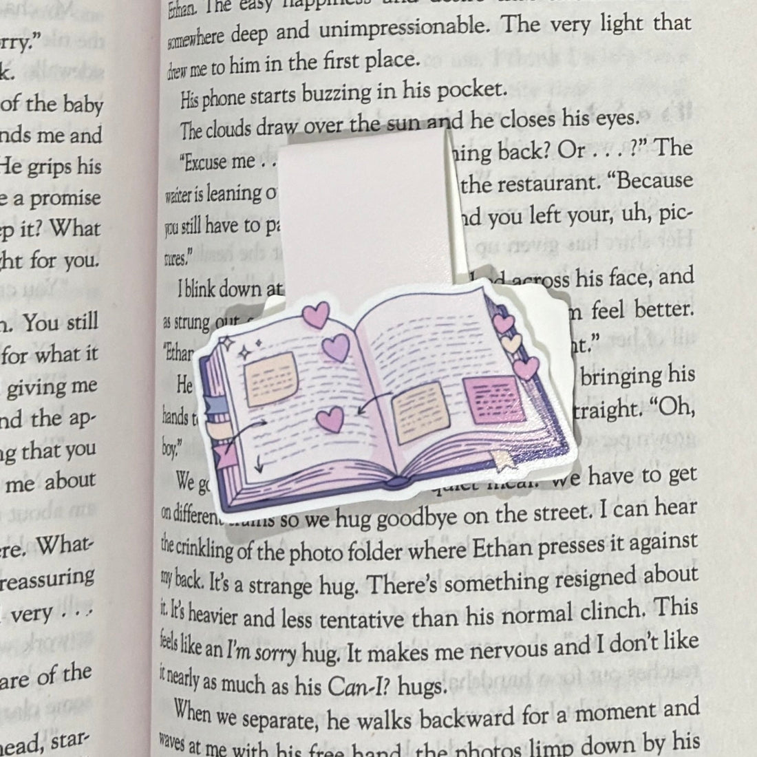 open journal magnetic bookmark