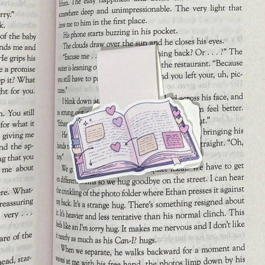 open journal magnetic bookmark