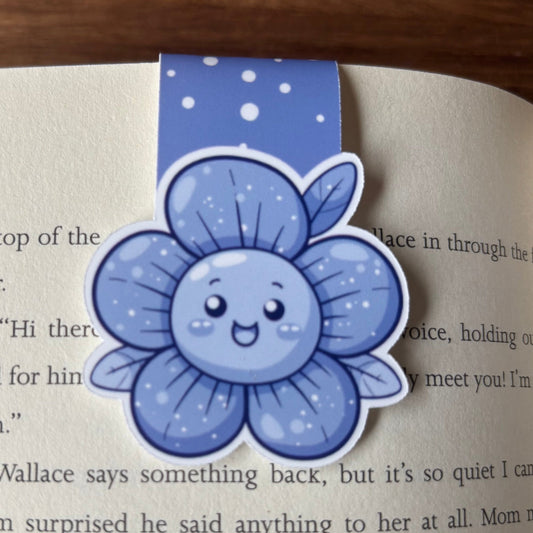 Blue Flower Magnetic Bookmark