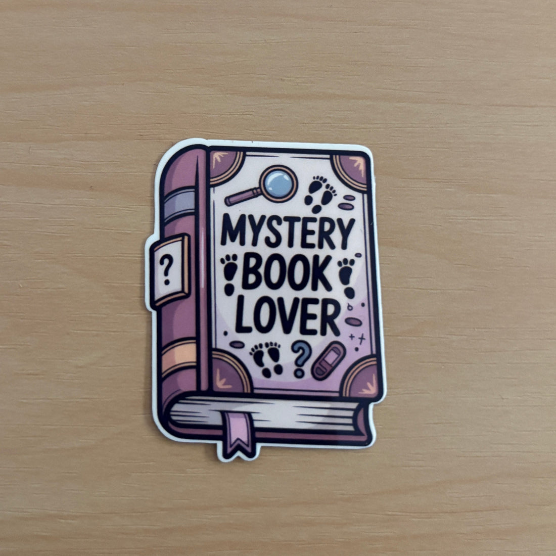 Mystery Book Lover Vinyl Die Cut Laminated Sticker