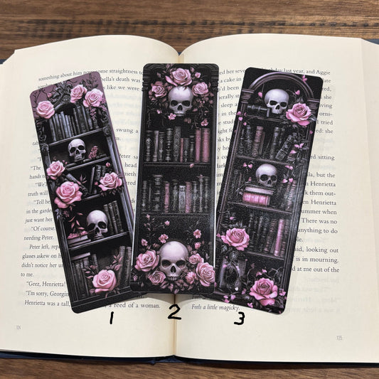 Gothic Bookshelf Double Sided Laminated Bookmarks