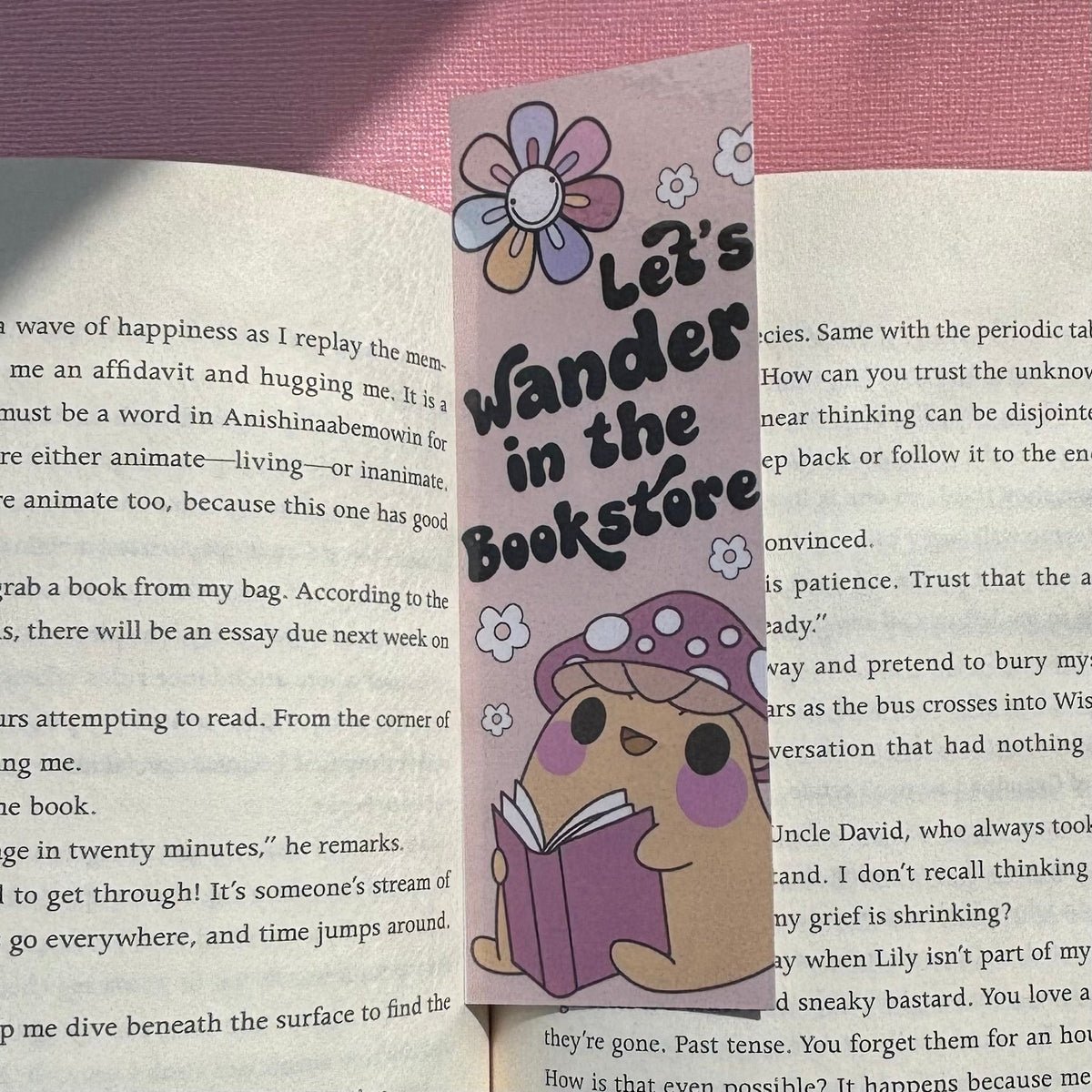 Let's Wander in the Bookstore Laminated Bookmark