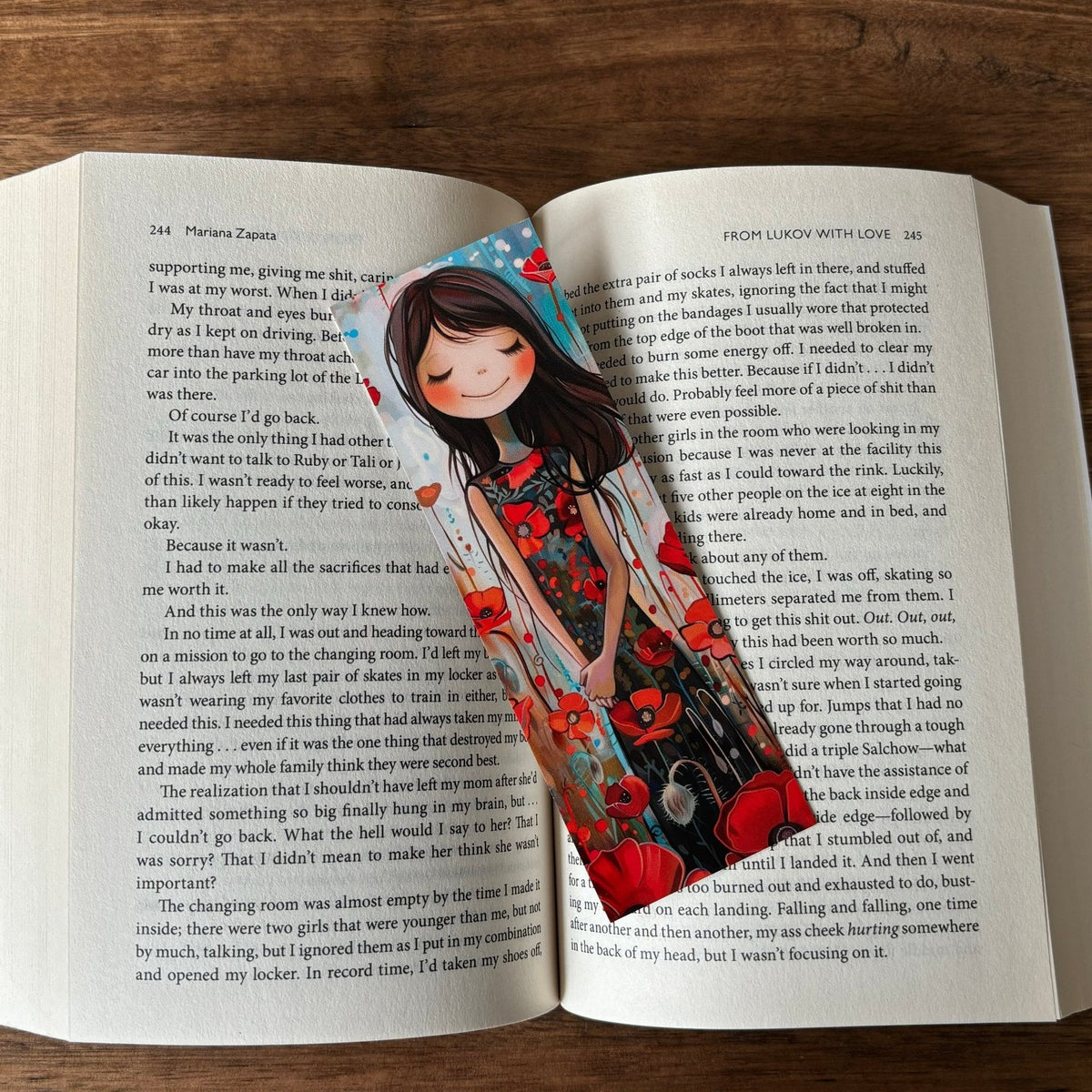 Girl in Poppy Field Printed Bookmark