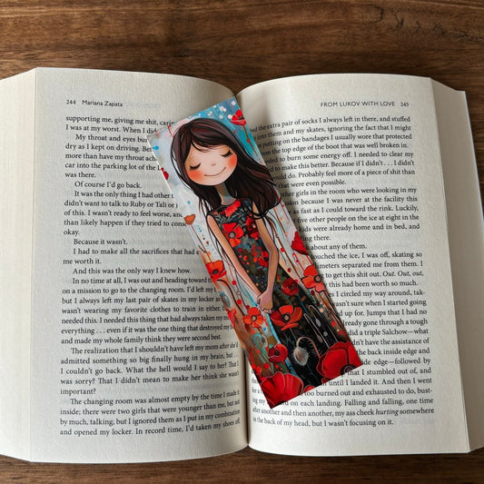 Girl in Poppy Field Printed Bookmark