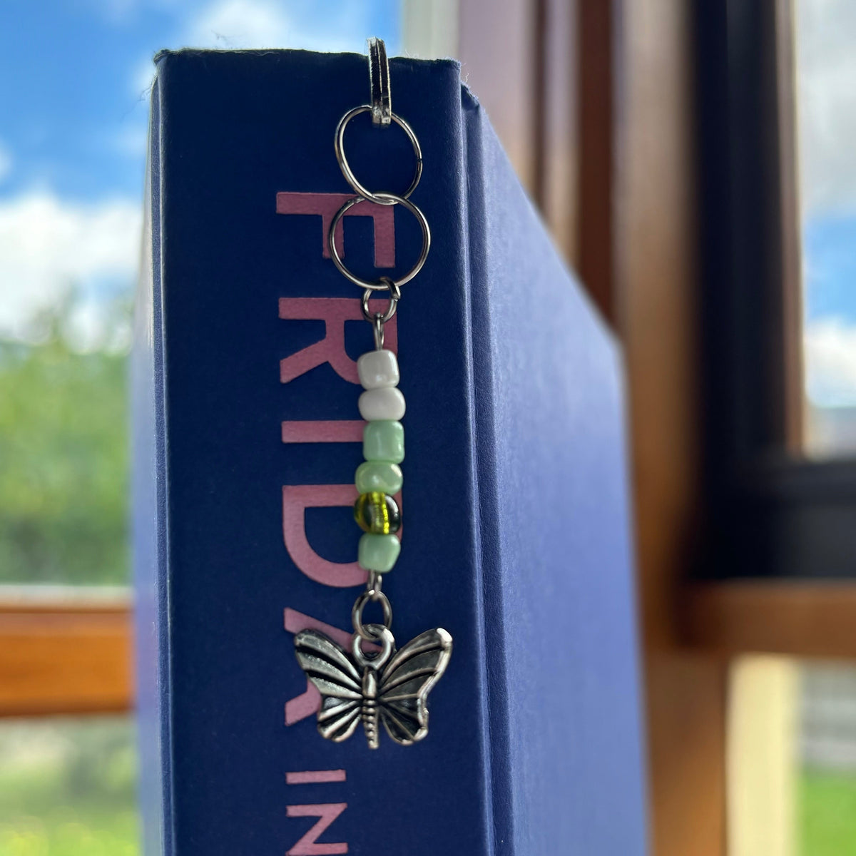 Tibetan Silver Hook Bookmark with Beads and Charm - 3 available