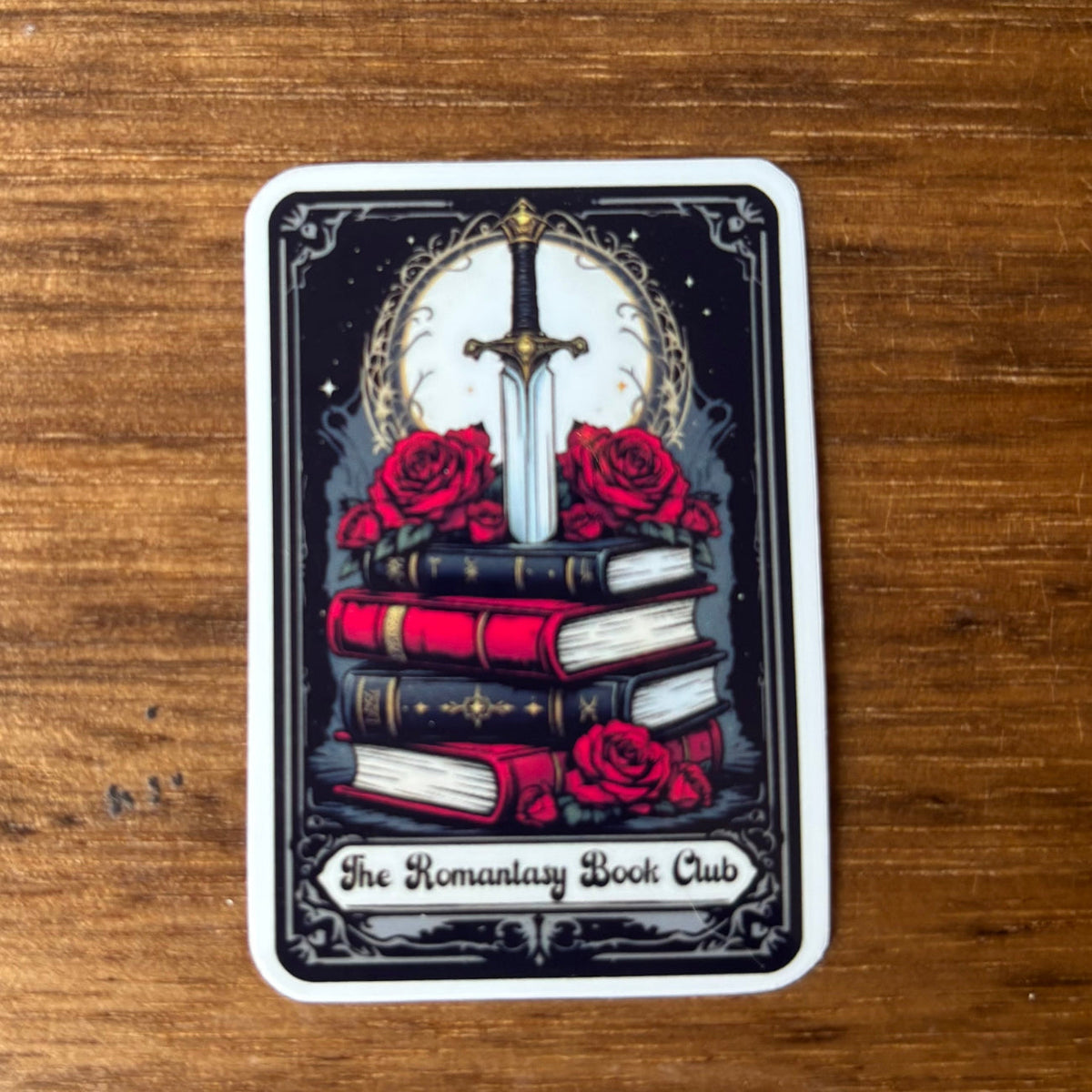 The Romantasy Book Club Tarot (Black) Vinyl Die Cut Laminated Sticker