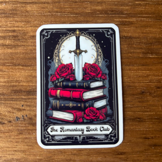 The Romantasy Book Club Tarot (Black) Vinyl Die Cut Laminated Sticker