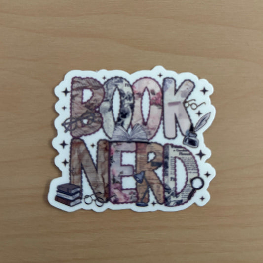 Book Nerd Vinyl Die Cut Laminated Sticker