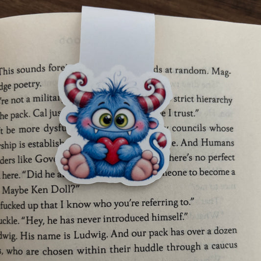 Monster Holding Heart Magnetic Bookmark